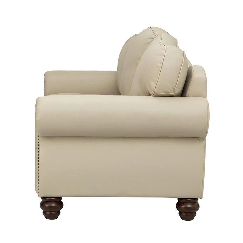 Flavio 81″ Genuine Leather Sofa – Vintage Glam Mid-Century Design - Image 30
