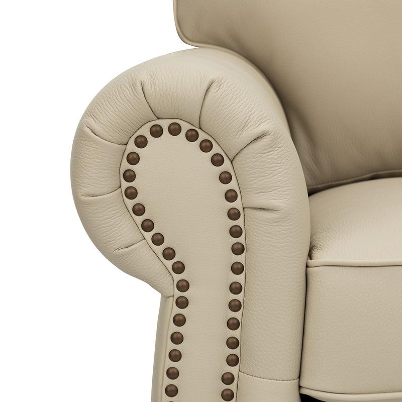 Flavio 81″ Genuine Leather Sofa – Vintage Glam Mid-Century Design - Image 32