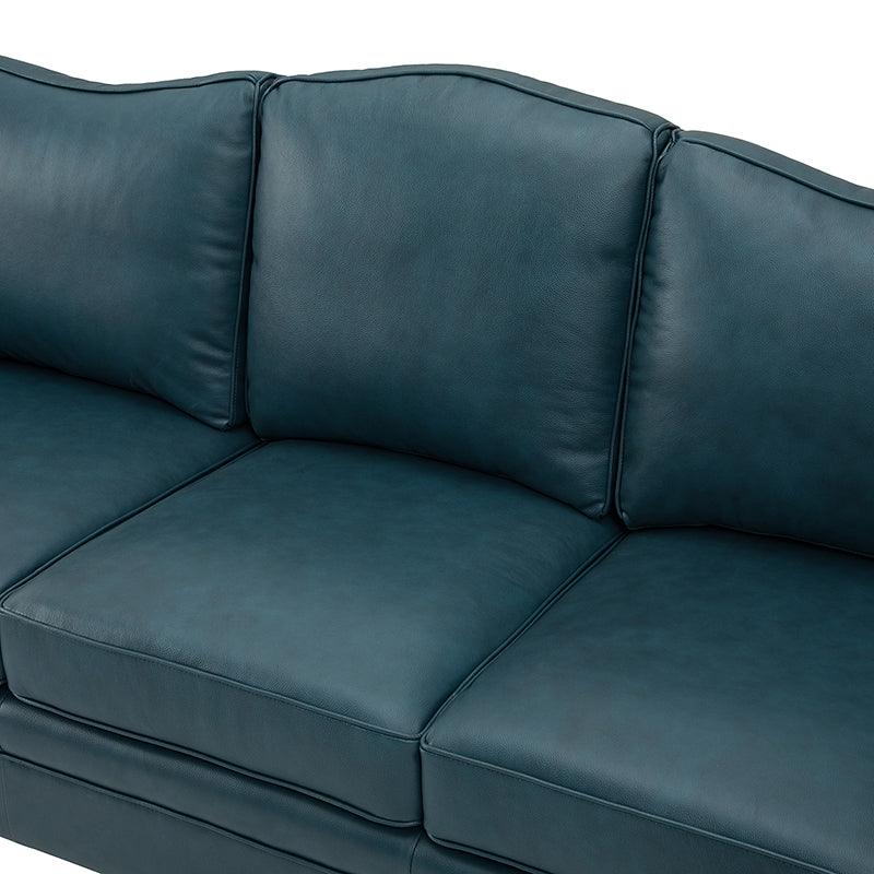 Flavio 81″ Genuine Leather Sofa – Vintage Glam Mid-Century Design - Image 40