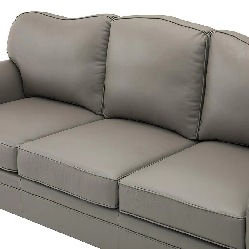 Flavio 81″ Genuine Leather Sofa – Vintage Glam Mid-Century Design - Image 64