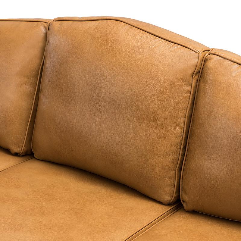 Flavio 81″ Genuine Leather Sofa – Vintage Glam Mid-Century Design - Image 8