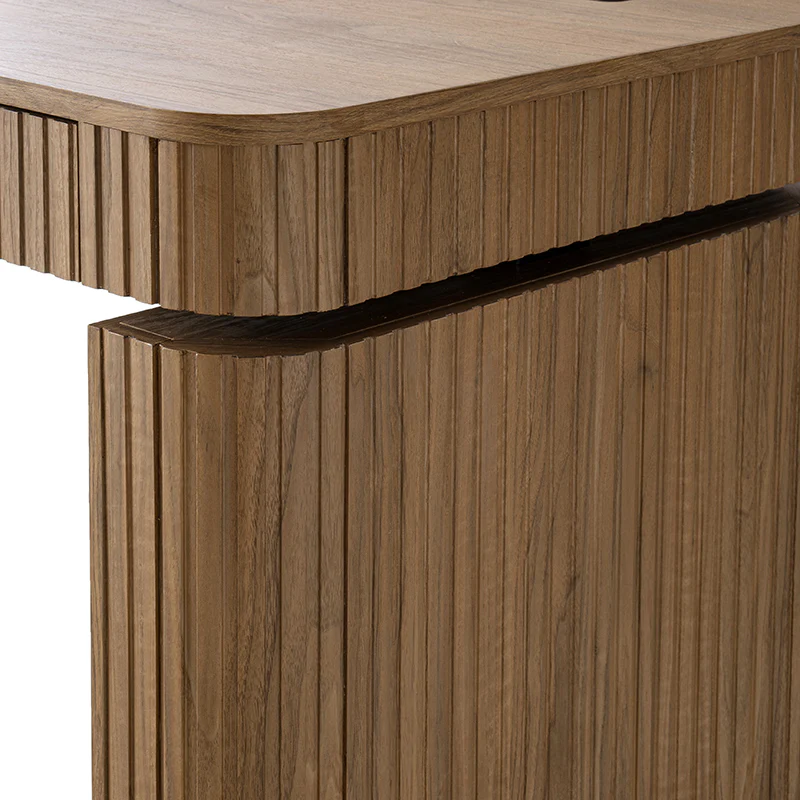 Alina Fluted Design Electric Height-Adjustable Desk with Drawers - Image 17