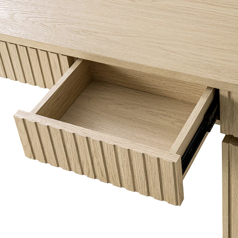 Alina Fluted Design Electric Height-Adjustable Desk with Drawers - Image 7