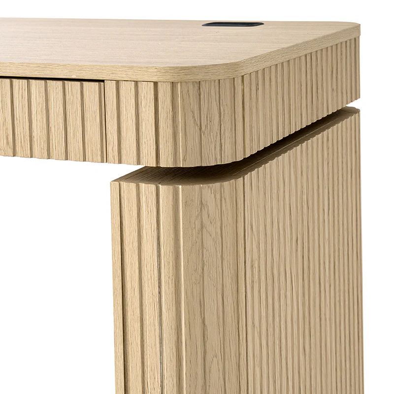 Alina Fluted Design Electric Height-Adjustable Desk with Drawers - Image 8
