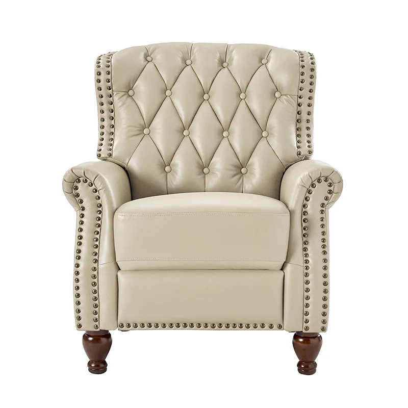 Gabrielle Genuine Leather Living Room Manual Recliner with Nailhead Trim - Image 21