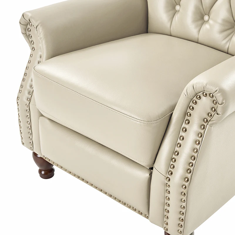 Gabrielle Genuine Leather Living Room Manual Recliner with Nailhead Trim - Image 22