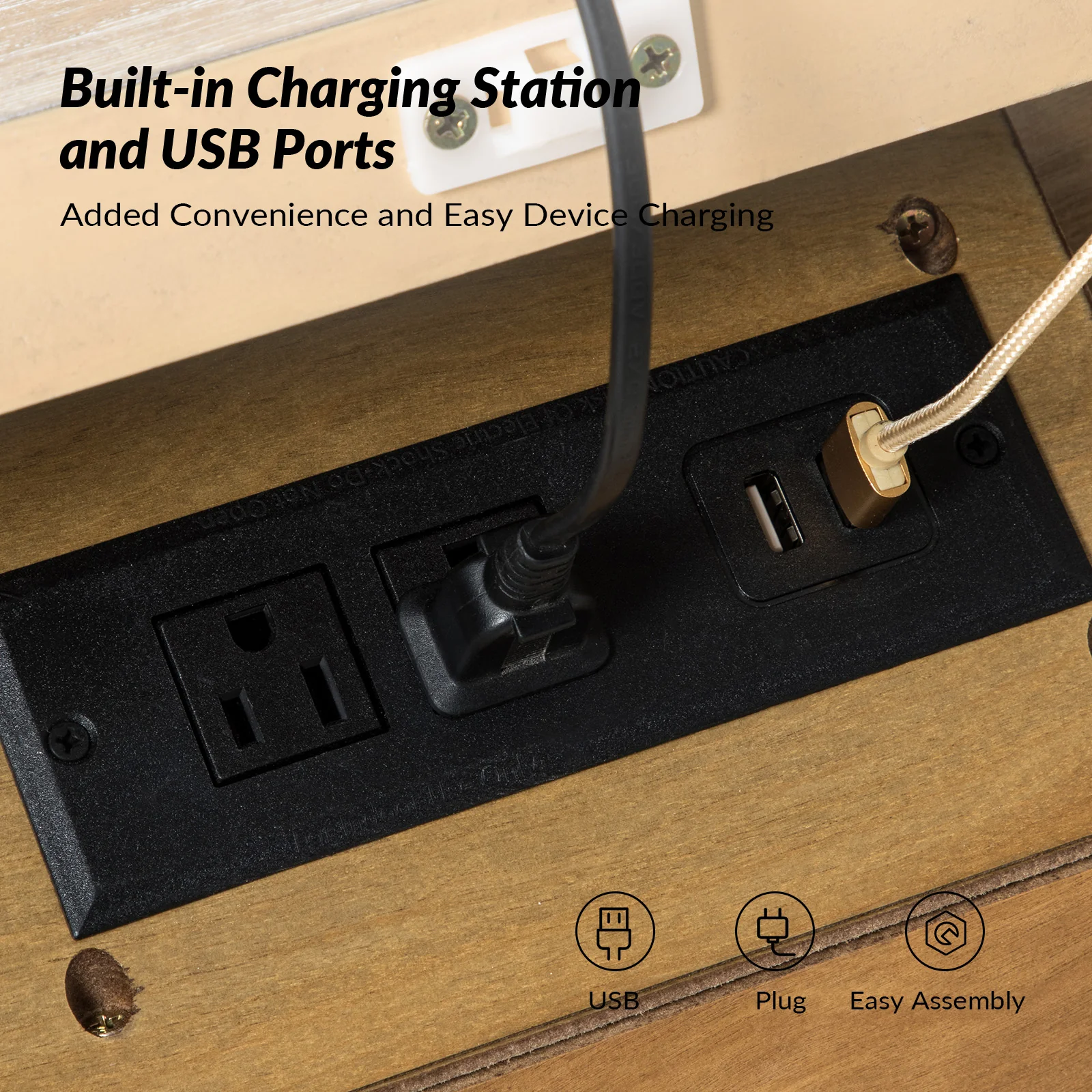 Galatea 3 - Drawer End Table with Built-In Outlets(Optional Types) - Image 77