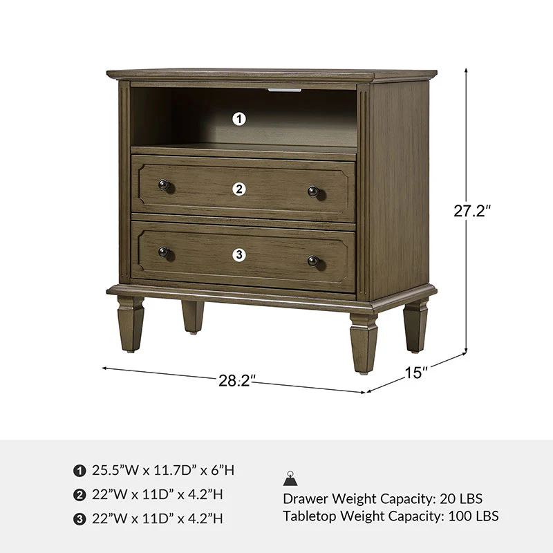 Galatea 2 - Drawer Solid Wood End Table Chest(Optional Types) - Image 24