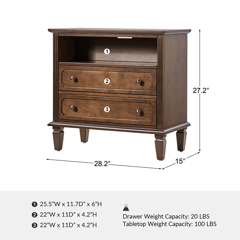Galatea 2 - Drawer Solid Wood End Table Chest(Optional Types) - Image 3