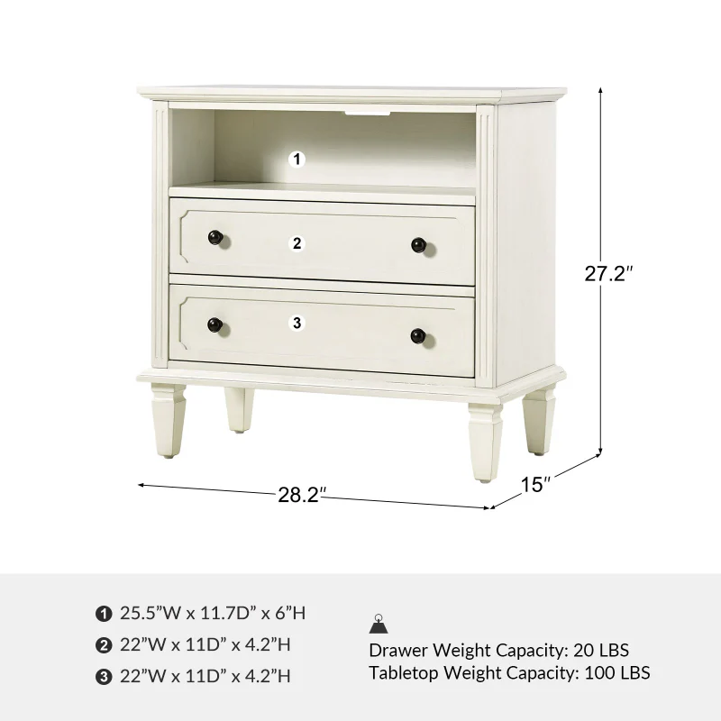 Galatea 2 - Drawer Solid Wood End Table Chest(Optional Types) - Image 41