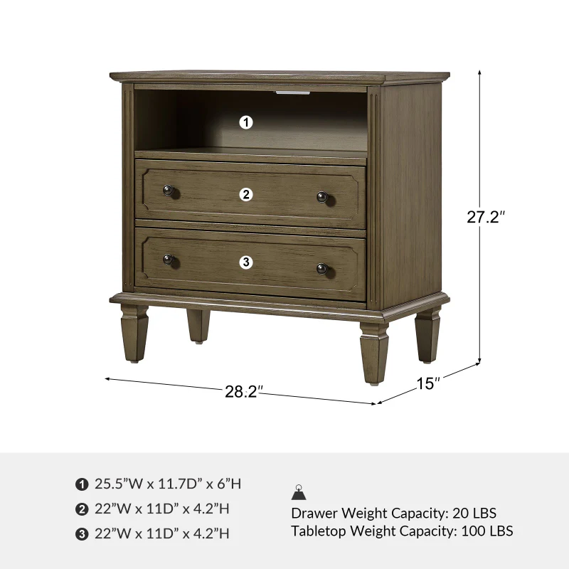 Galatea 2 - Drawer Solid Wood End Table Chest(Optional Types) - Image 46