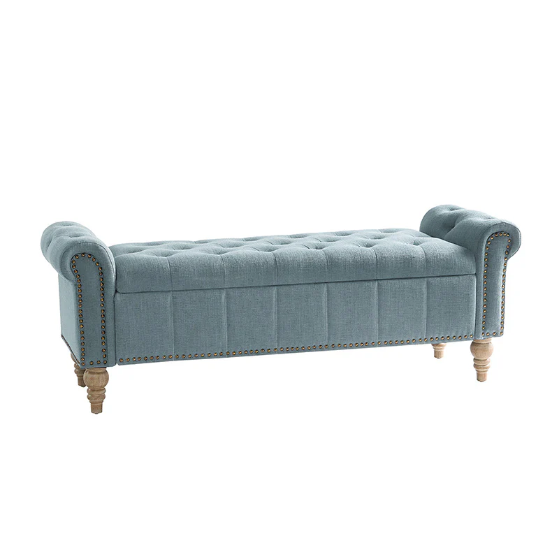 Gemma Classic Tufted Storage Bench with Nailhead Trim - Image 13