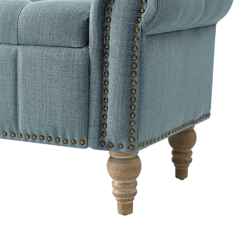 Gemma Classic Tufted Storage Bench with Nailhead Trim - Image 16