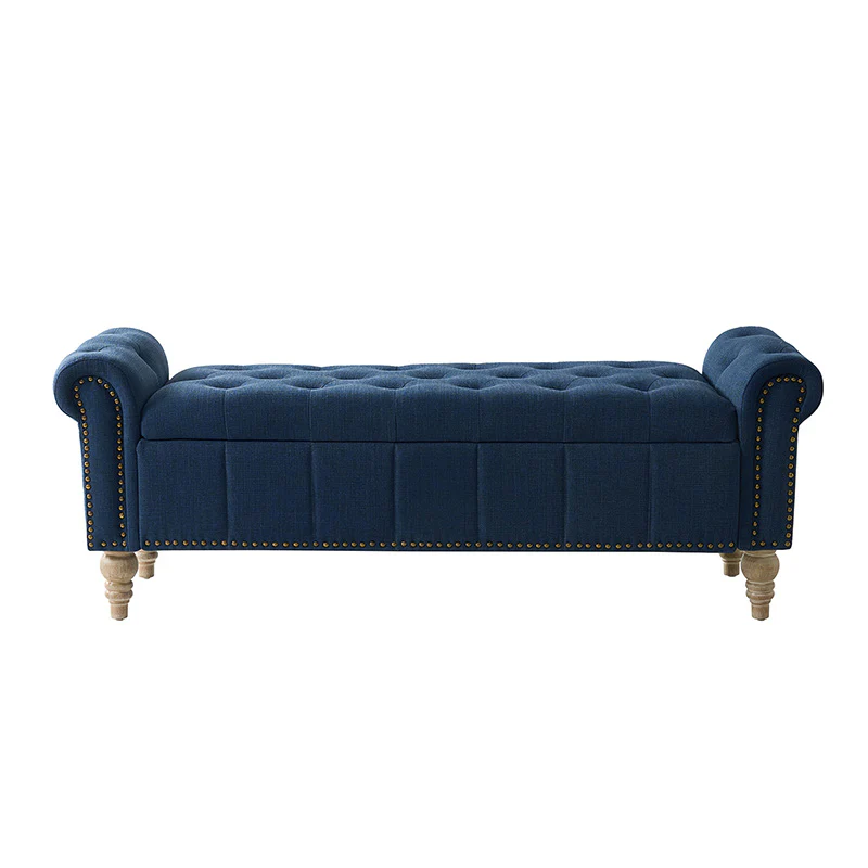 Gemma Classic Tufted Storage Bench with Nailhead Trim - Image 20