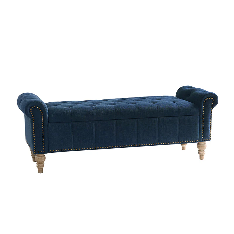 Gemma Classic Tufted Storage Bench with Nailhead Trim - Image 21