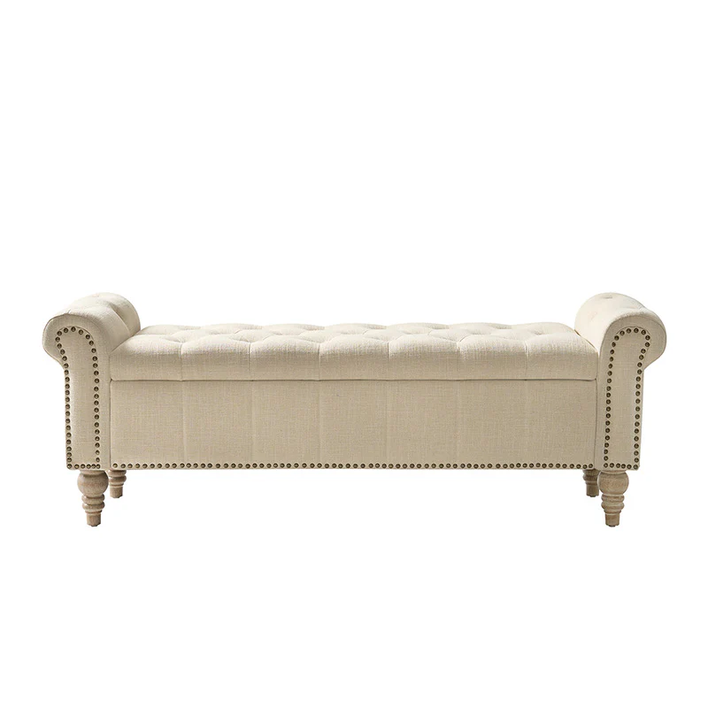 Gemma Classic Tufted Storage Bench with Nailhead Trim - Image 28
