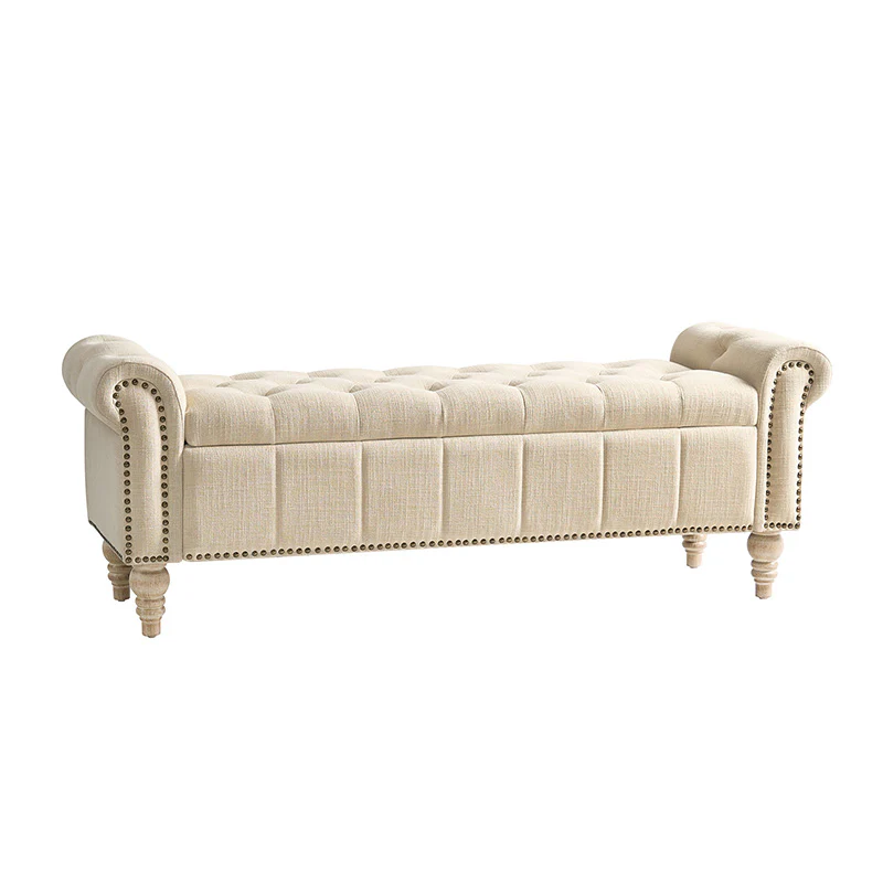 Gemma Classic Tufted Storage Bench with Nailhead Trim - Image 29