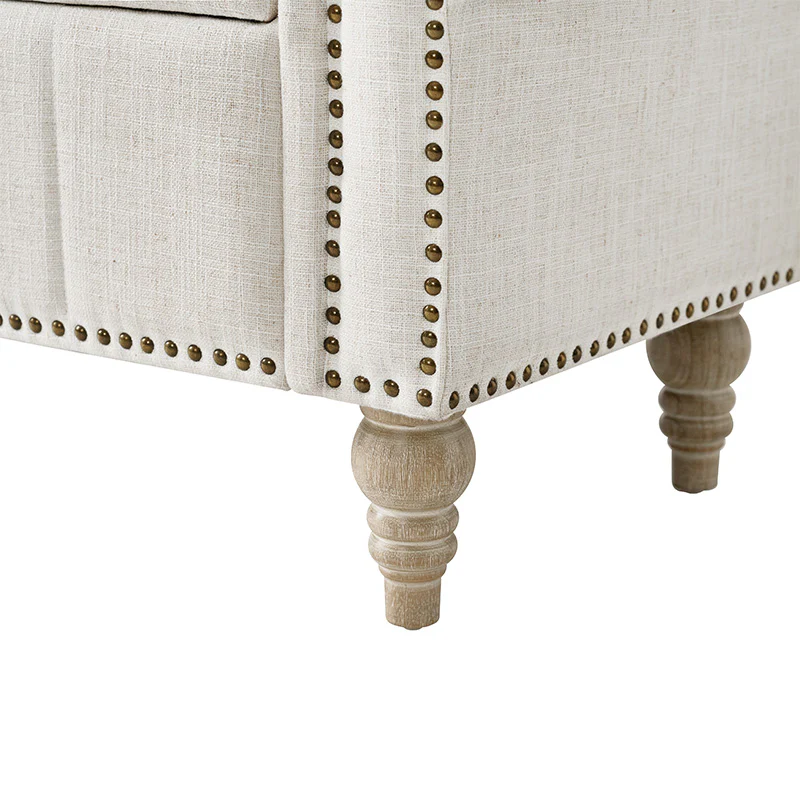 Gemma Classic Tufted Storage Bench with Nailhead Trim - Image 8
