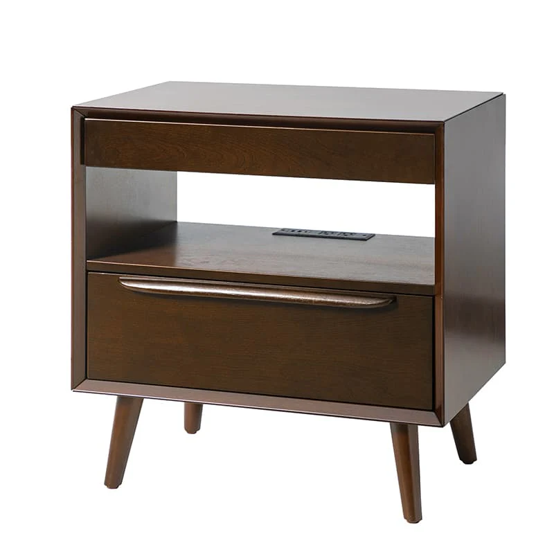 Giralda 2-Drawer Mid-century Modern End Table with Built-In Outlets(Optional Types) - Image 16