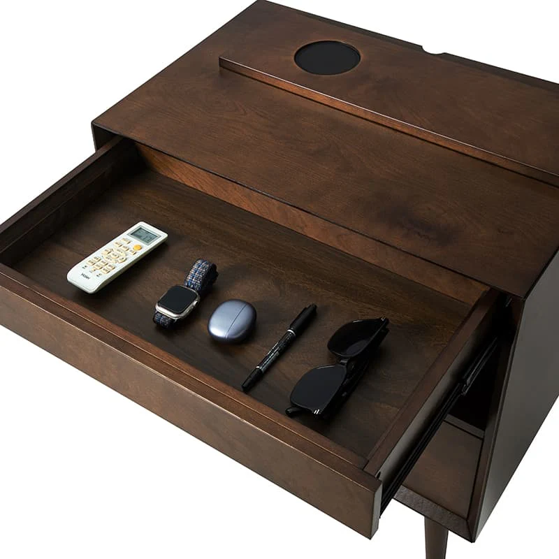 Giralda 2-Drawer Mid-century Modern End Table with Built-In Outlets(Optional Types) - Image 19