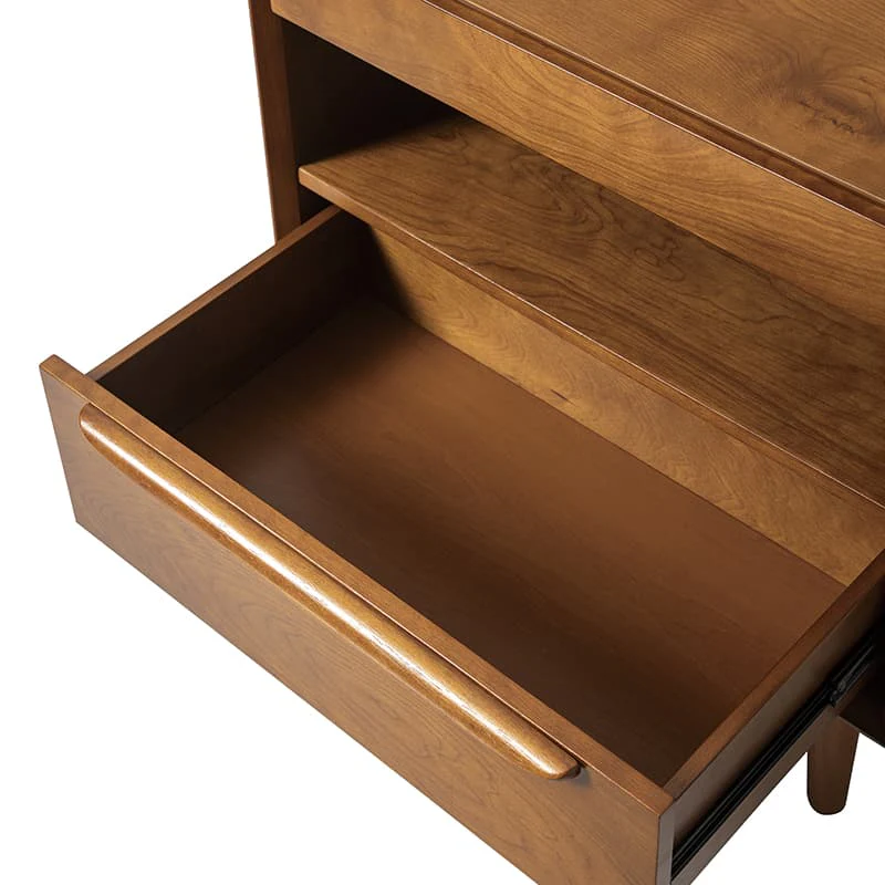 Giralda 2-Drawer Mid-century Modern End Table with Built-In Outlets(Optional Types) - Image 5