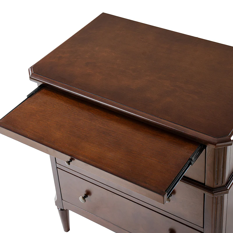 Griselda Transitional 3-Drawer End Table with Hidden Compartment, Pull-Out Tray & Power Outlet Solid Wood Elegance - Image 14