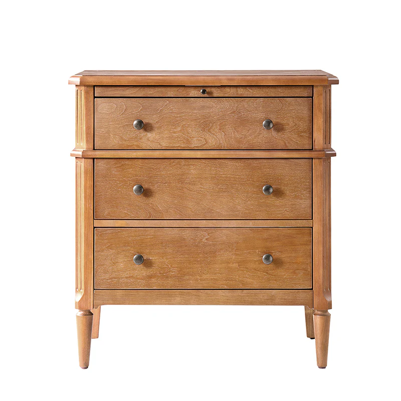 Griselda Transitional 3-Drawer End Table with Hidden Compartment, Pull-Out Tray & Power Outlet Solid Wood Elegance - Image 4