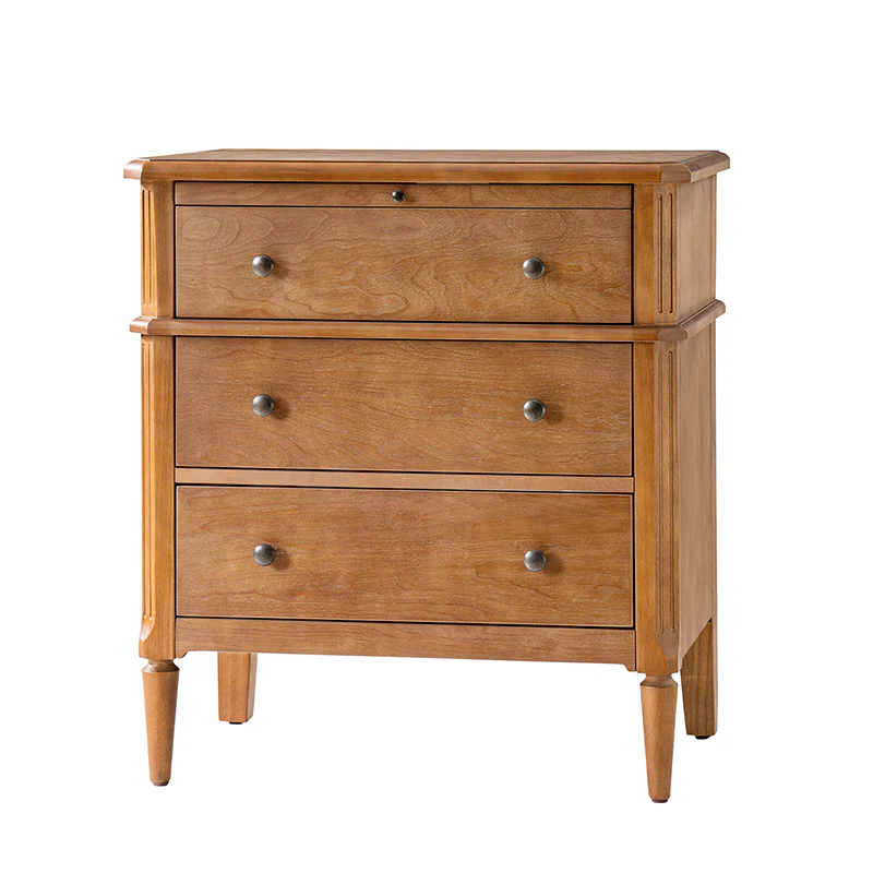 Griselda Transitional 3-Drawer End Table with Hidden Compartment, Pull-Out Tray & Power Outlet Solid Wood Elegance - Image 5