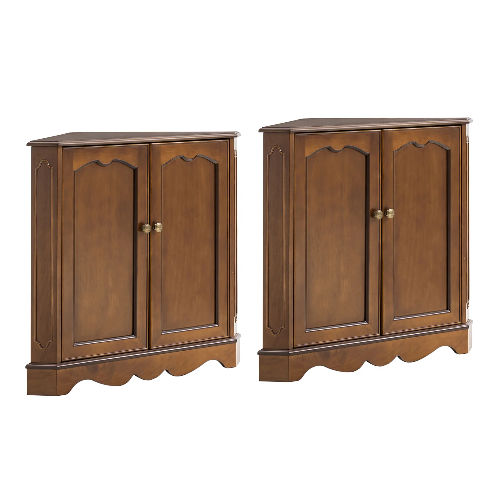 Hagen Traditional 2-Door Corner Cabinet – 30″ H Classic Wood Storage Cabinet with Decorative Molding - Image 20