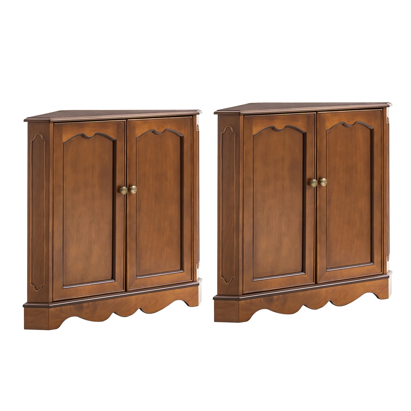 Hagen Traditional 2-Door Corner Cabinet – 30″ H Classic Wood Storage Cabinet with Decorative Molding - Image 27