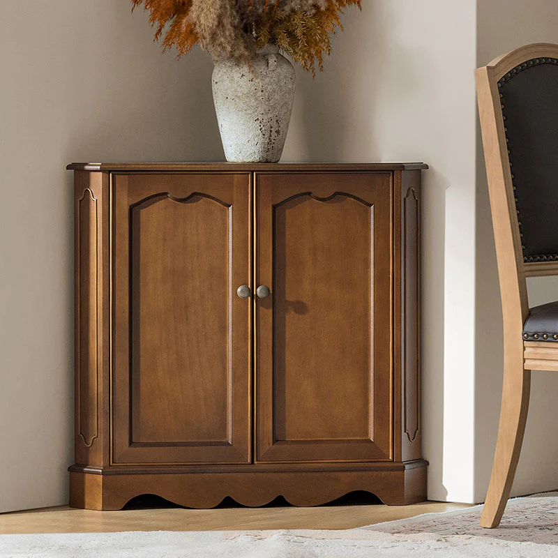 Hagen Traditional 2-Door Corner Cabinet – 30″ H Classic Wood Storage Cabinet with Decorative Molding - Image 3