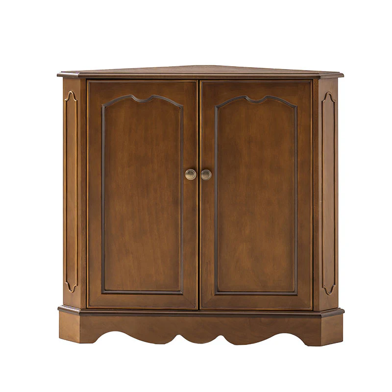 Hagen Traditional 2-Door Corner Cabinet – 30″ H Classic Wood Storage Cabinet with Decorative Molding - Image 4