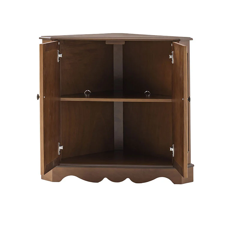 Hagen Traditional 2-Door Corner Cabinet – 30″ H Classic Wood Storage Cabinet with Decorative Molding - Image 5
