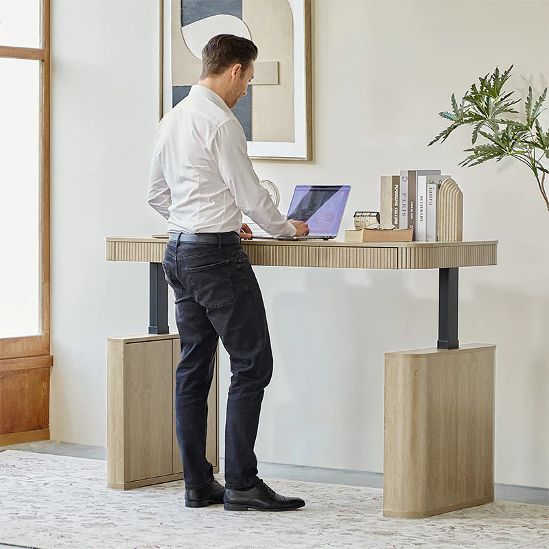 Baggio Modern Electric Adjustable Standing Desk with Cable Management - Image 21