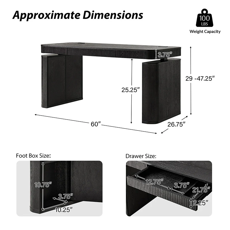Baggio Modern Electric Adjustable Standing Desk with Cable Management - Image 51