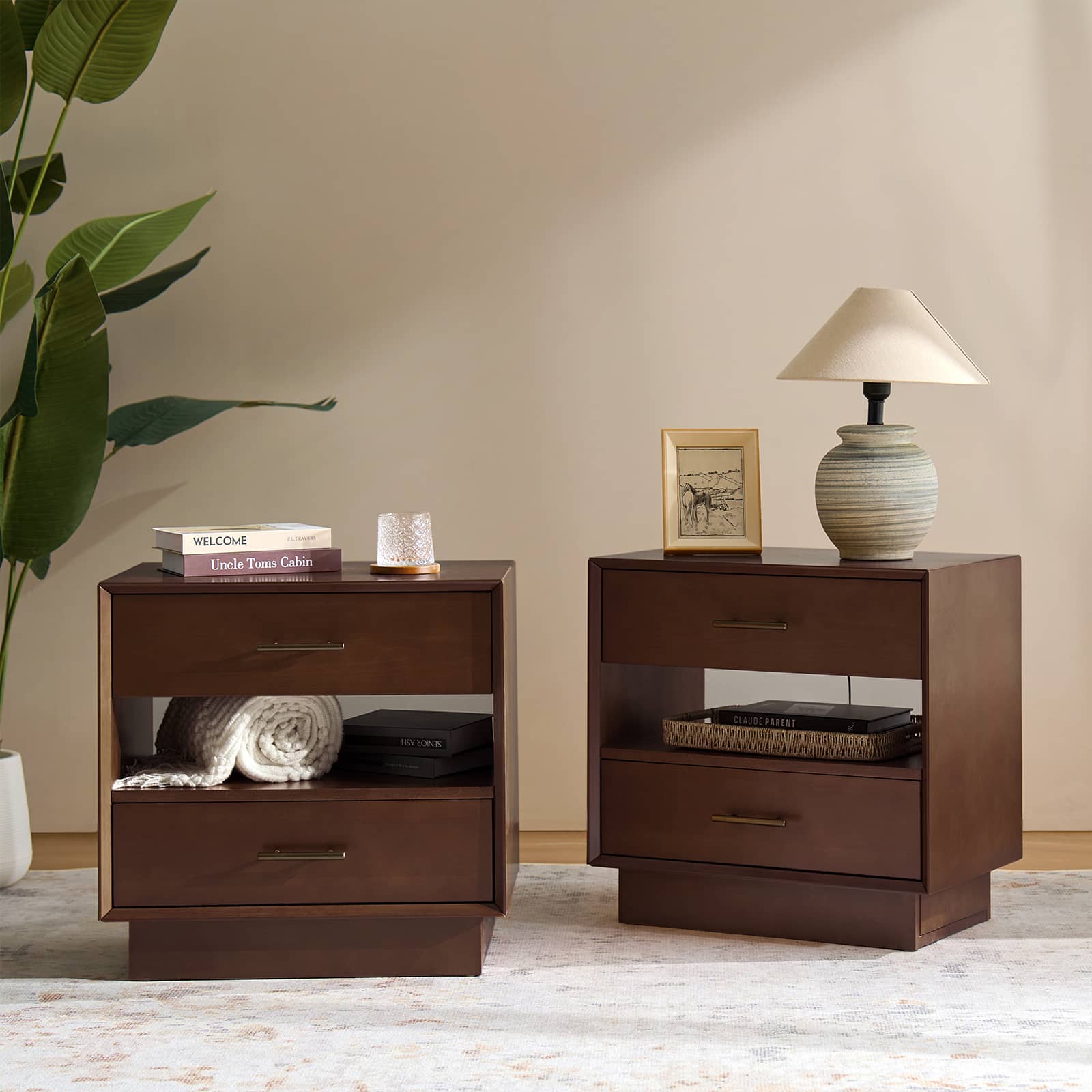 Yoel Hidden Drawer Nightstand with Built-in Outlets(Optional Types) - Image 25
