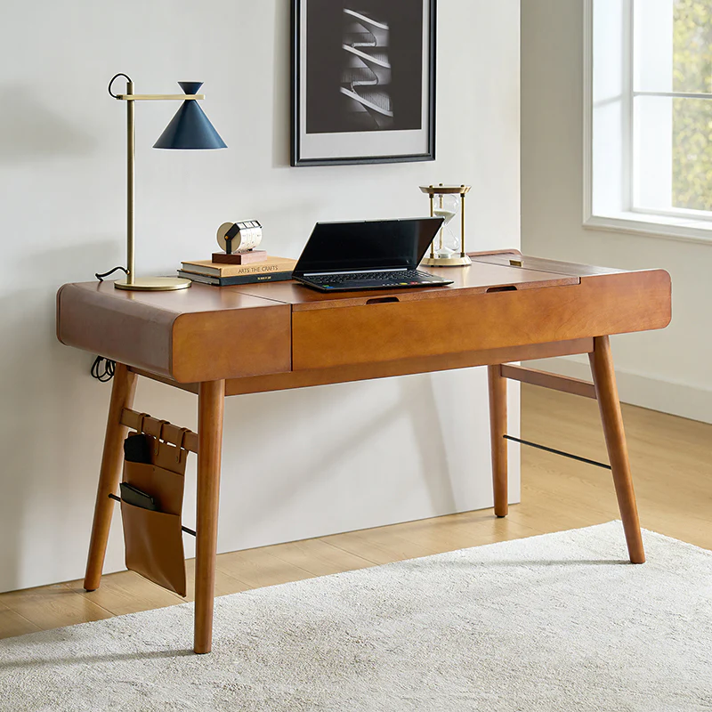 Reg  Mid-century Desk with Two Power Outlets - Image 14
