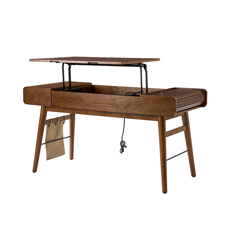 Reg  Mid-century Desk with Two Power Outlets - Image 5