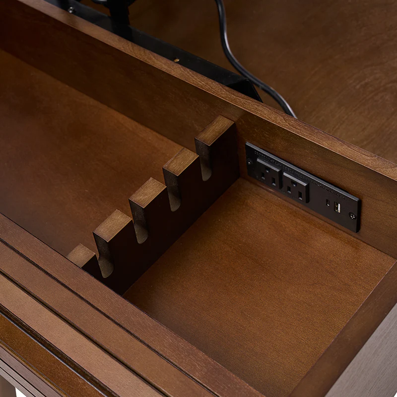 Reg  Mid-century Desk with Two Power Outlets - Image 7