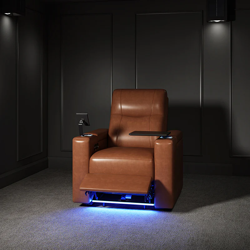 Iliana Electric Genuine Leather Recliner with Small Table and Phone Holder - Image 23