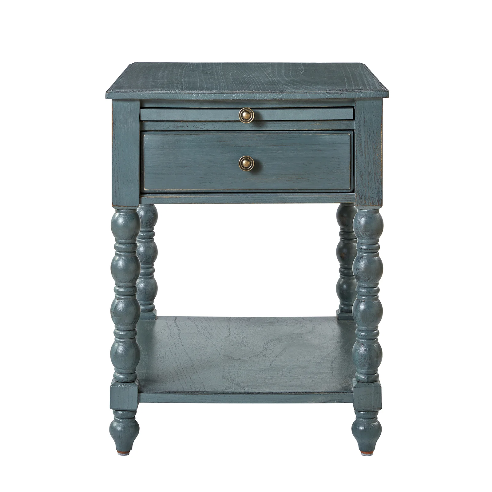 Ira 26" Tall Farmhouse Solid Wood End Table with Built-in Charging Outlets(Optional Types) - Image 16