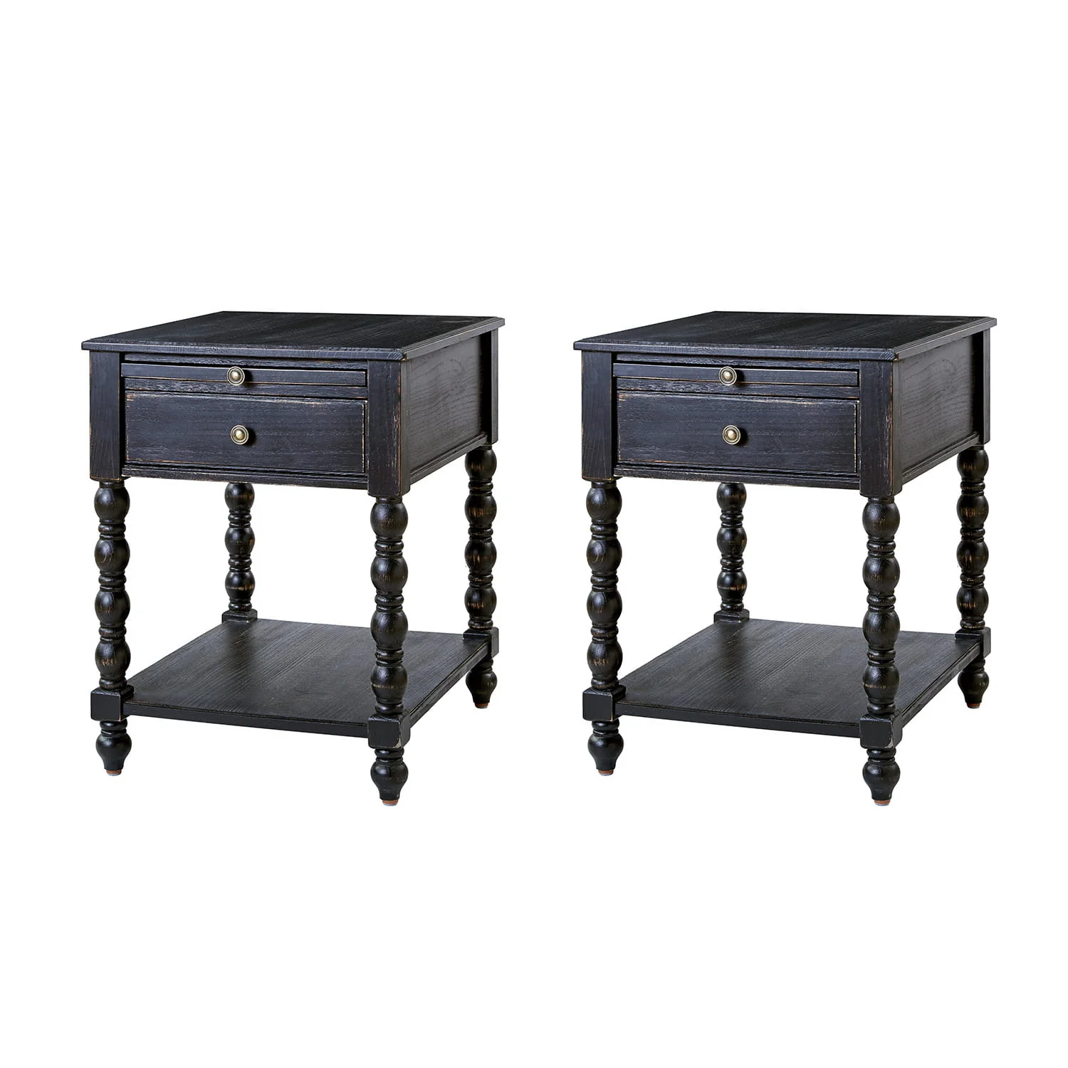 Ira 26" Tall Farmhouse Solid Wood End Table with Built-in Charging Outlets(Optional Types) - Image 28