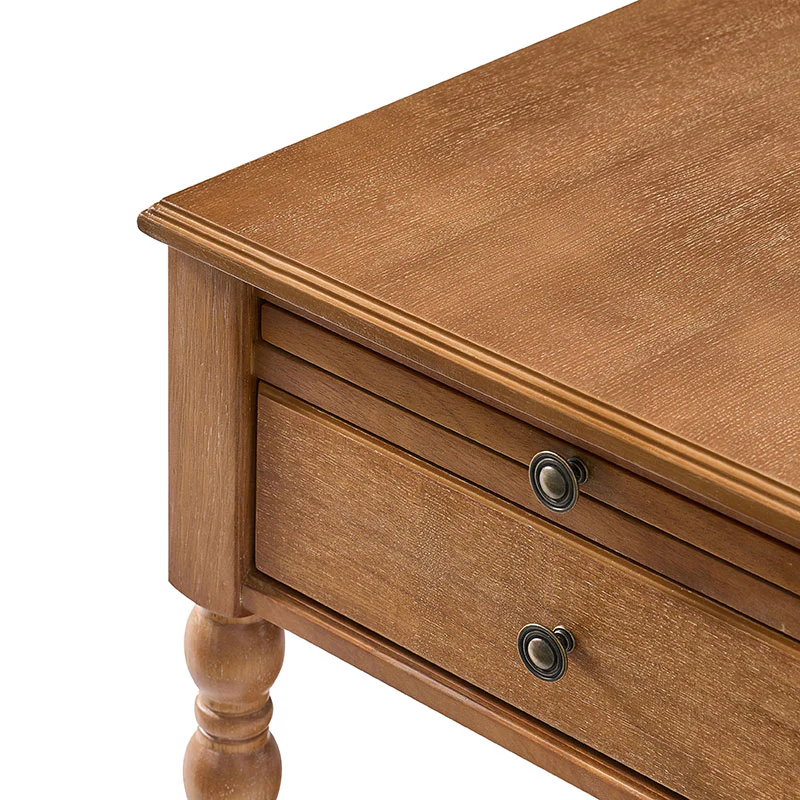 Ira 26" Tall Farmhouse Solid Wood End Table with Built-in Charging Outlets(Optional Types) - Image 46
