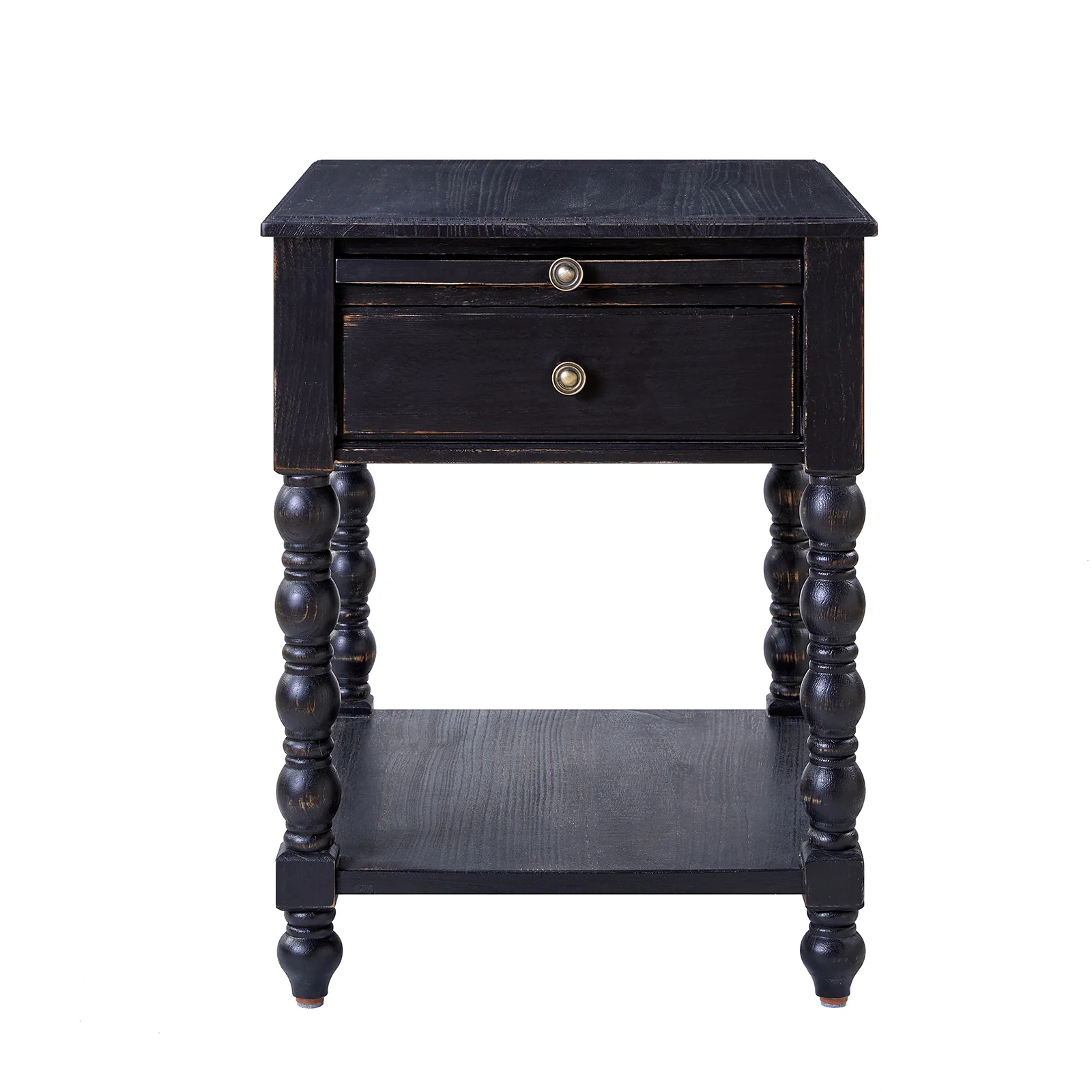 Ira 26" Tall Farmhouse Solid Wood End Table with Built-in Charging Outlets(Optional Types) - Image 9
