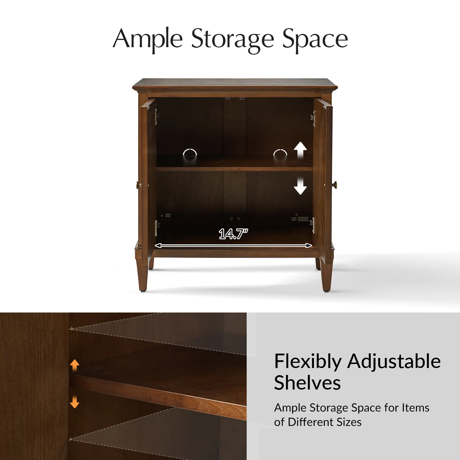 Jane Wood Veneer Sideboard with Adjustable Shelves, Available in 2-Door or 4-Door Options - Image 47