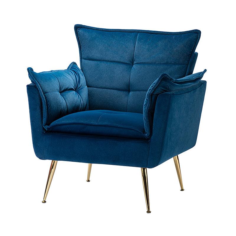 Jaxon Modern Velvet Accent Armchair with Gold Metal Legs - Image 13