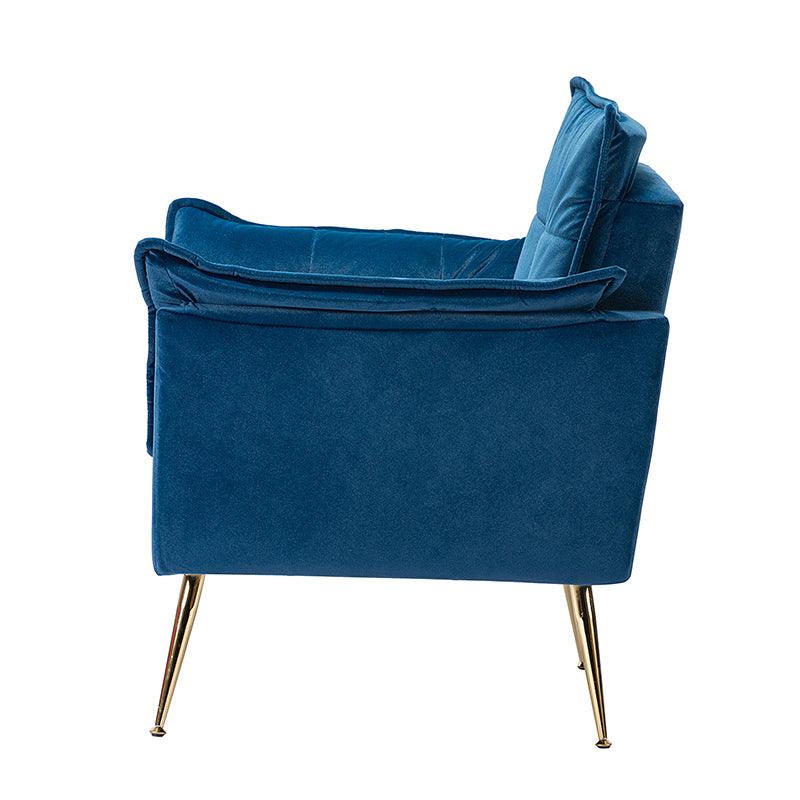 Jaxon Modern Velvet Accent Armchair with Gold Metal Legs - Image 15
