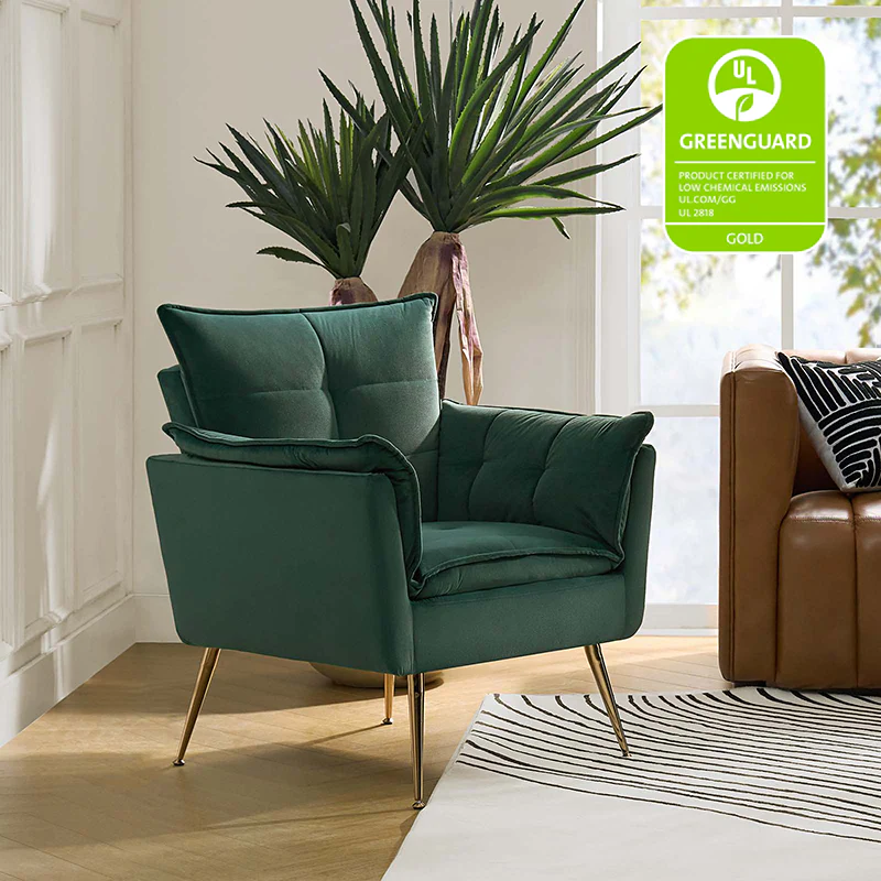 Jaxon Modern Velvet Accent Armchair with Gold Metal Legs - Image 26