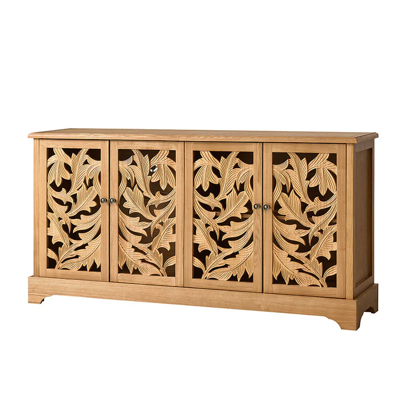 Jordan 63″ Wide 4-Door Sideboard – Solid Wood Console Cabinet - Image 12