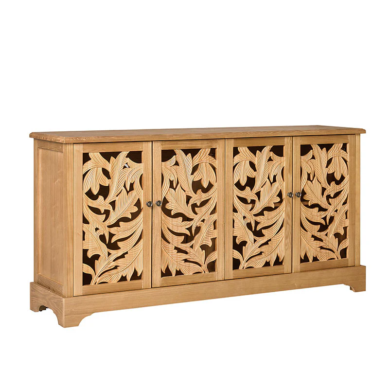 Jordan 63″ Wide 4-Door Sideboard – Solid Wood Console Cabinet - Image 13